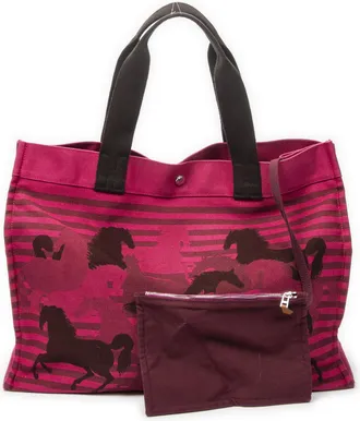 Herm&egrave;s Pre-owned Womens Chevaux En Camouflage Beach Bag Shoulder Bag - Pink - One Size