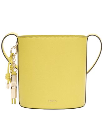 Furla Roxie Bucket Textured Yellow Leather Bag