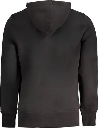 Calvin Klein Logo-Embroidered Cotton Hoodie - Black