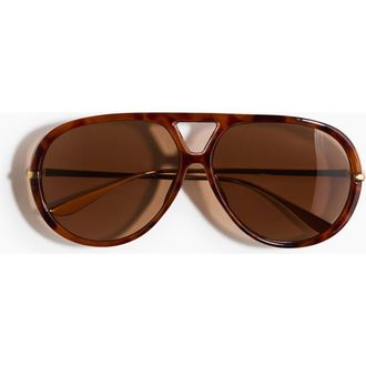 H&M Aviator-style Sunglasses in Brown/tortoiseshell Pattern at Nordstrom