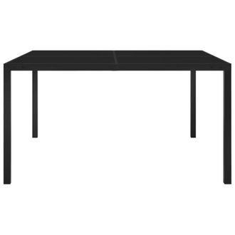 Berkfield Home Garden Table 130x130x72 cm Black Steel & Glass | Size: 130 x 130 x 72 cm