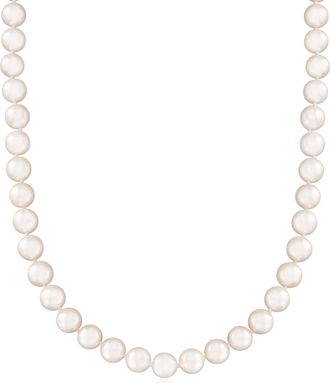 Ross-Simons 8-8.5mm Cultured Akoya Pearl Necklace in 18kt White Gold