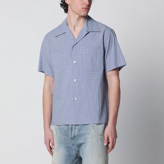 Maison Margiela Light blue check bowling shirt