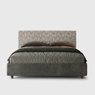 Itamoby Cama Matrimonio Tela 160x190 Contenedor Moderno Arla Norris Era - Blanco