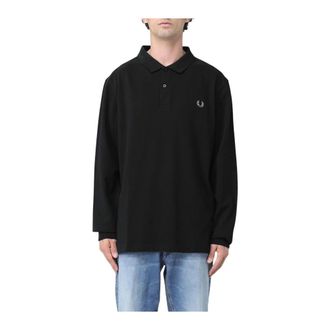 Fred Perry Tops, Dames, Zwart, S, Katoen, Stijlvolle polo met lange mouwen