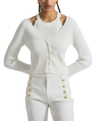 Derek Lam Lonnie Viscose Knit Layered Cardigan