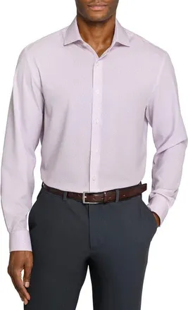 W.R.K Circle Geo Performance Dress Shirt in White/pink at Nordstrom, Size 17.5