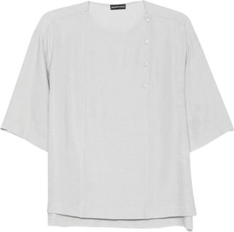 Emporio Armani Capsule Top - Dames - Blouses - Grijs - S - Wol - Overhemden