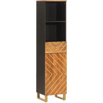 vidaXL Vidaxl - Bathroom Cabinet Brown and Black 38x33.5x160 cm Solid Wood Mango