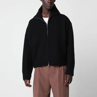 STUDIO NICHOLSON Black Sandos zip-up cardigan in wool
