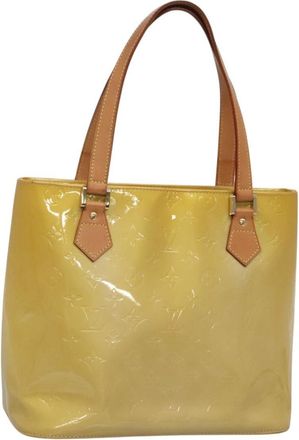 Louis Vuitton Houston Handbag Monogram Vernis Beige Patent_Leather Bag (Pre-Owned)