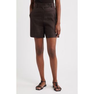 & Other Stories Linen Shorts in Brown Dark at Nordstrom Rack, Size 2