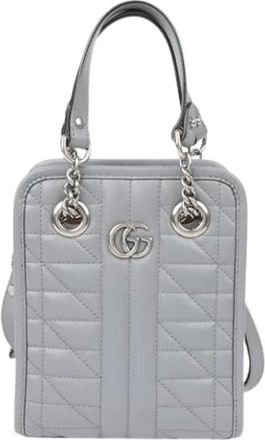 Gucci Pre-owned Mini Bags, female, Gray, Size: ONE SIZE Pre-owned Leather Mini Bag