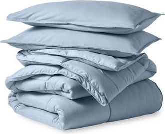 Bare Home All-Season Down Alternative Comforter Set - Oversized King in Dusty Blue at Nordstrom