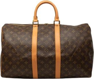 Louis Vuitton Pre-owned Keepall 45 - Dames - Vintage Weekendtas - Bruin - ONE Size - Leer - Vintage