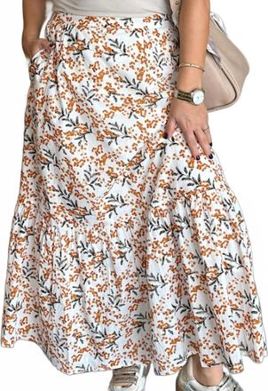En Cr&egrave;me Print Maxi Skirt In Multi