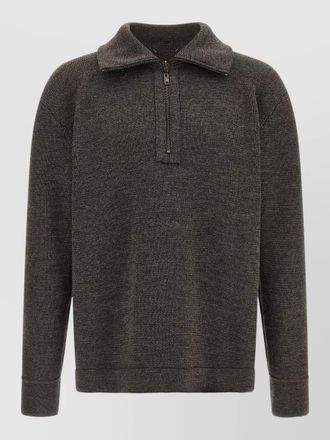 Maison Margiela wool ribbed high-neck quarter-zip sweater