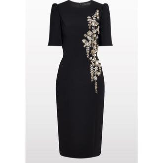 Jenny Packham Roma Midi Dress in Liquorice at Nordstrom, Size 10 Uk