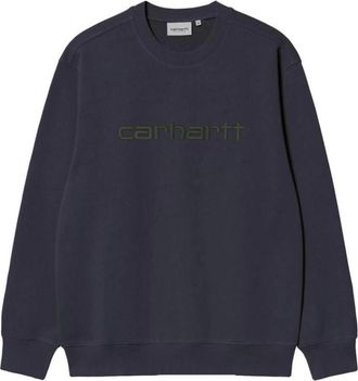 Carhartt Work in Progress Navy Blue Logo Sweatshirt