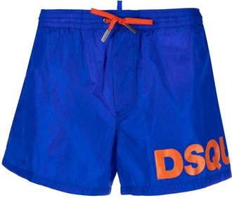 Dsquared2 logo-print swim shorts - men - Polyamide - 46 - Blue