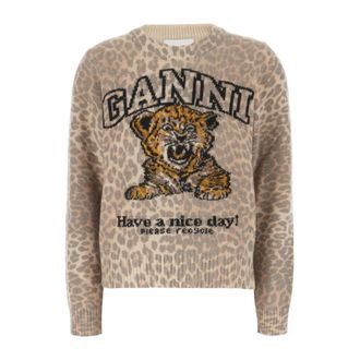Ganni Round-neck Knitwear - female - Ganni - Round-neck Knitwear - Beige - XS - Knitwear