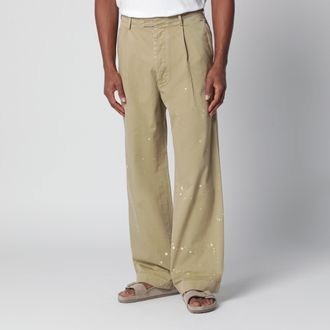 Auralee Pantaloni chino Finx in cotone beige