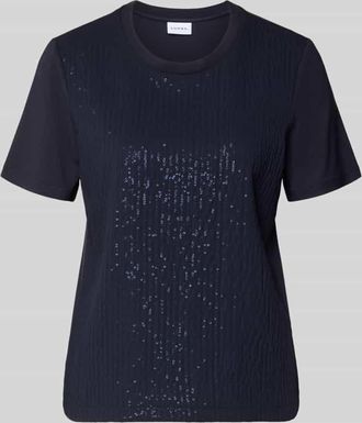 Comma T-Shirt aus Viskose-Mix mit Pailletten in Marine, Gr&ouml;&szlig;e 34