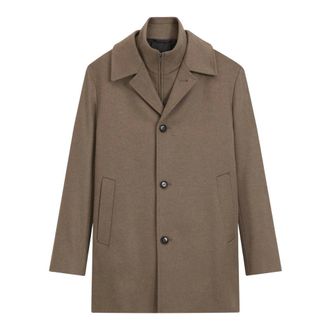 HUGO BOSS Enkelrij jas - Heren - Mantels - Beige - Maat: 2XL
