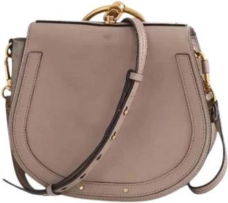 Chlo&eacute; Pre-owned Bracelet Nile Crossbody Bag - Dames - Vintage Schoudertas - Beige - ONE Size - Leer - Vintage
