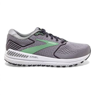 Brooks Womens Ariel 20 Road Running Shoes In Alloy/blackened Pearl/green