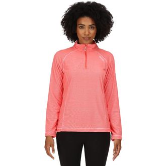 Regatta Great Outdoors Womens/Ladies Montes Half Zip Fleece Top (10 UK) (Neon Peach/White)