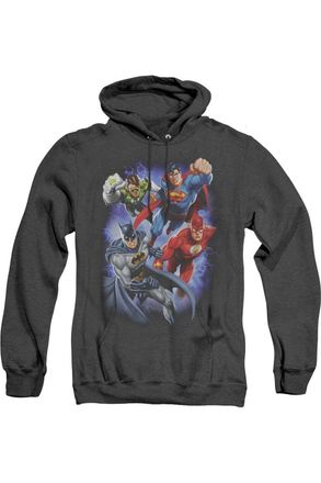 Gildan Justice League of America Storm Makers Adult Heather Hoodie / Hooded Sweatshirt