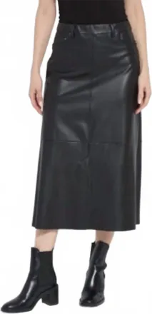 Lyss&eacute; Warren A-Line Vegan Leather Skirt In Black
