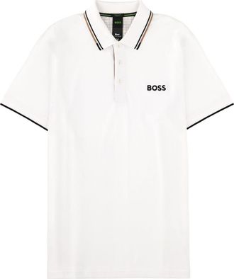 HUGO BOSS White Logo Shirt Collar Polo