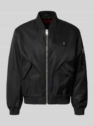 HUGO BOSS Regular Fit Bomberjacke mit Label-Applikation Modell Badam2611 in Black, Gr&ouml;&szlig;e XXL