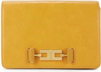 Elisabetta Franchi Tassen, Dames, Geel, ONE Size, Leer, Schoudertas met Groumette-ketting