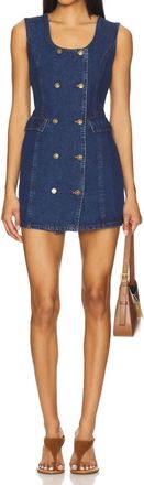 Lioness Lesprit Double Breasted Denim Mini Dress In Indigo
