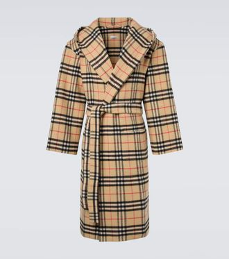 Burberry Burberry Check wool and cashmere robe