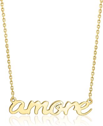 RS Pure by Ross-Simons Italian 14kt Yellow Gold Amore Necklace