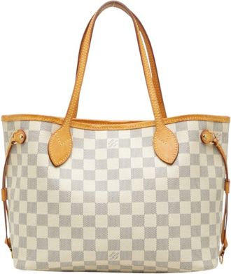 Louis Vuitton Damier Azur White Leather Pvc Handbag Tote Bag (Pre-Owned)