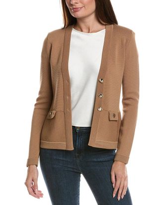 Elie Tahari V-Neck Knit Suit Blazer