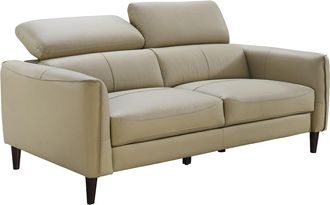 Vente-Unique Sof&aacute; de 2 plazas de piel de b&uacute;falo beige SALVI