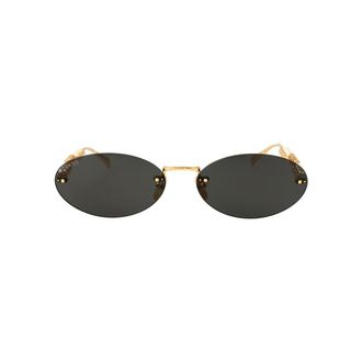 Gucci Gg1922S Ovalen Montuur Zonnebril - unisex - Accessoires - Grijs - Maat: 62 MM