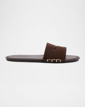 J.W.Anderson Men & apos;s Suede Loafer Slide Mules