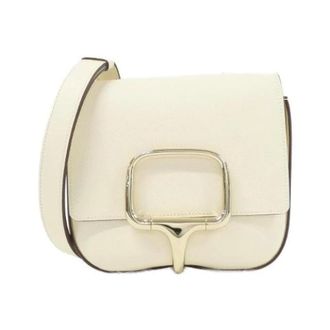 Herm&egrave;s Pre-owned Della Cavalleria II Epsom Mini Shoulder Bag - Dames - Pre-owned - Beige - Maat: ONE Size Leer