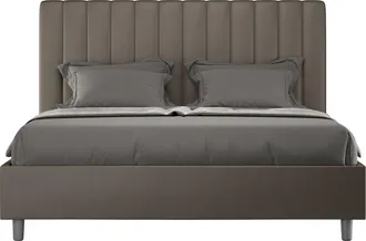 Itamoby Cama Matrimonio Contenedor 160x190 Moderno Polipiel Agueda M Color: Marr&oacute;n - Versi&oacute;n: Con Caja De Almacenaje