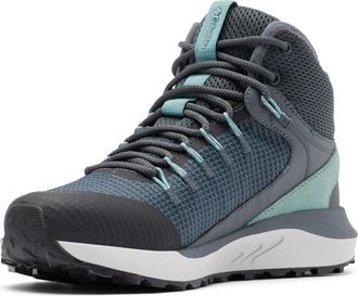 Columbia Womens Trailstorm Mid Waterproof Hiking Shoe, Graphite/Dusty Green, 9 Wide