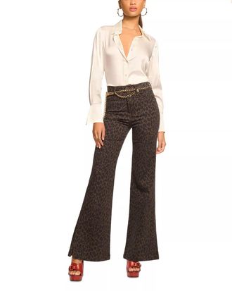 Ramy Brook Tyra Printed Flare Pant In Deep Olive