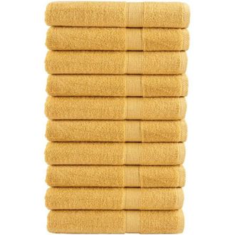 vidaXL Toallas De Sauna Solund 10 Unidades Dorado 80x200 Cm 600 Gsm Vidaxl