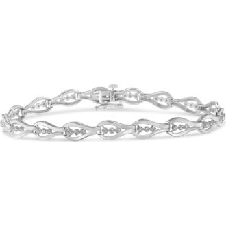 House of Brilliance Silver 1/2 Cttw Diamond Link Bracelet in White at Nordstrom